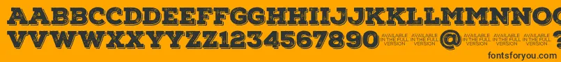 NexarustslabBlackshadow01-fontti – mustat fontit oranssilla taustalla