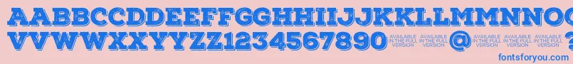 NexarustslabBlackshadow01-fontti – siniset fontit vaaleanpunaisella taustalla