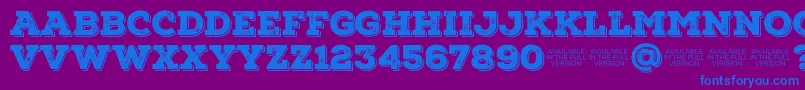 フォントNexarustslabBlackshadow01 – 紫色の背景に青い文字