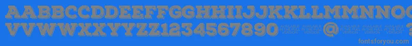 NexarustslabBlackshadow01-fontti – harmaat kirjasimet sinisellä taustalla