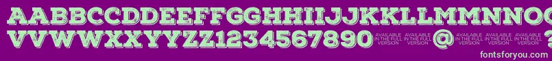 フォントNexarustslabBlackshadow01 – 紫の背景に緑のフォント