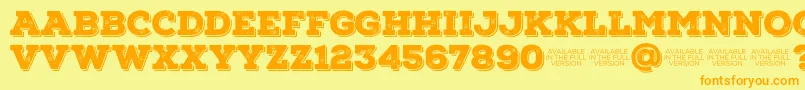 NexarustslabBlackshadow01-fontti – oranssit fontit keltaisella taustalla