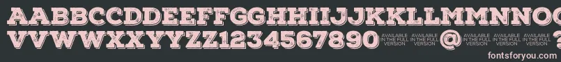 NexarustslabBlackshadow01-fontti – vaaleanpunaiset fontit mustalla taustalla