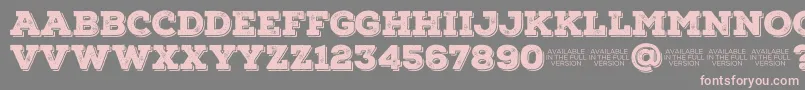 NexarustslabBlackshadow01-fontti – vaaleanpunaiset fontit harmaalla taustalla