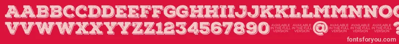NexarustslabBlackshadow01-fontti – vaaleanpunaiset fontit punaisella taustalla