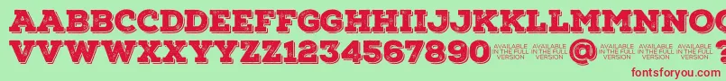NexarustslabBlackshadow01-fontti – punaiset fontit vihreällä taustalla