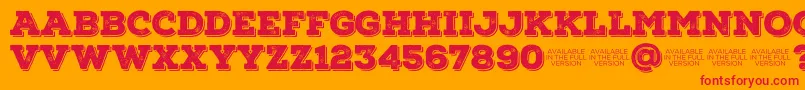 NexarustslabBlackshadow01-Schriftart – Rote Schriften auf orangefarbenem Hintergrund