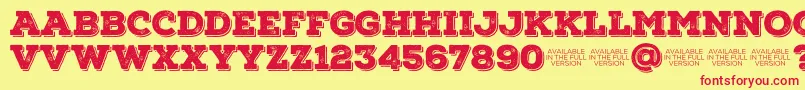 NexarustslabBlackshadow01 Font – Red Fonts on Yellow Background