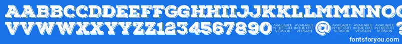 NexarustslabBlackshadow01-fontti – valkoiset fontit sinisellä taustalla