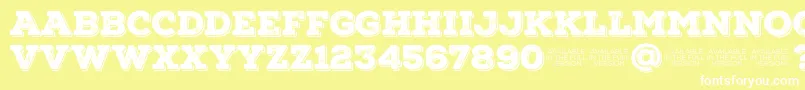NexarustslabBlackshadow01-fontti – valkoiset fontit keltaisella taustalla