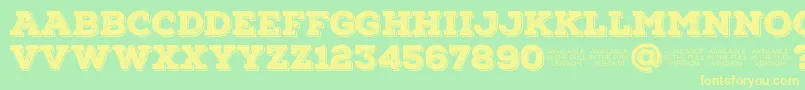 NexarustslabBlackshadow01-fontti – keltaiset fontit vihreällä taustalla