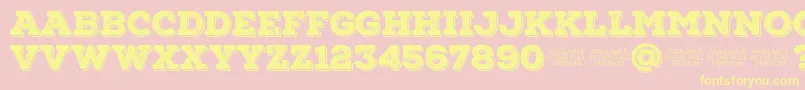 フォントNexarustslabBlackshadow01 – 黄色のフォント、ピンクの背景