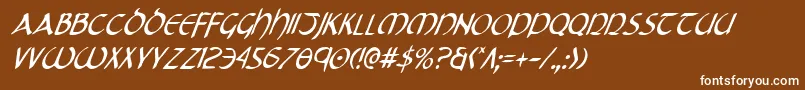 フォントTristramci – 茶色の背景に白い文字