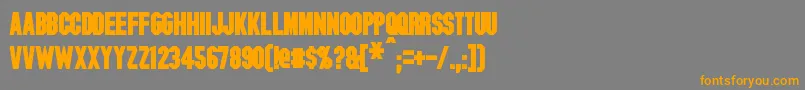 フォントBlitzwingBold – オレンジの文字は灰色の背景にあります。