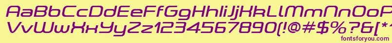 ASpaceItalicDemo Font – Purple Fonts on Yellow Background