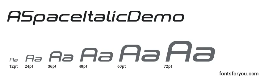ASpaceItalicDemo Font Sizes