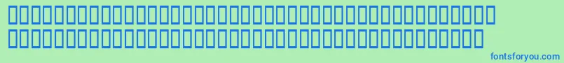 フォントHeavenetica6Medsh – 青い文字は緑の背景です。