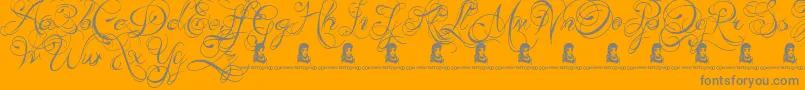 Weitere Informationen zur KingsAndQueens-Schriftart KingsAndQueens-Schriftart – Graue Schriften auf orangefarbenem Hintergrund