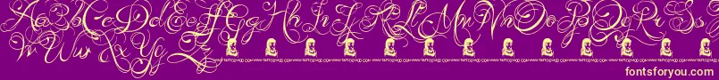 KingsAndQueens Font – Yellow Fonts on Purple Background