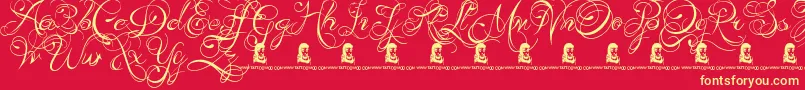KingsAndQueens Font – Yellow Fonts on Red Background