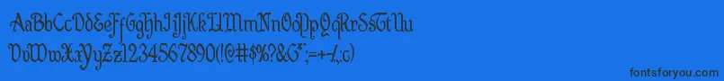 Quillswordcond Font – Black Fonts on Blue Background