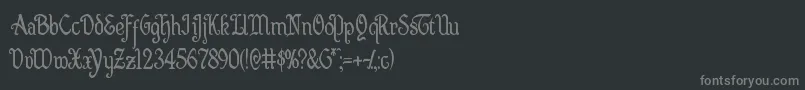 フォントQuillswordcond – 黒い背景に灰色の文字