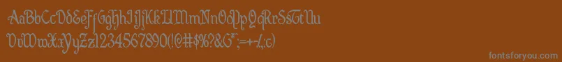 Quillswordcond Font – Gray Fonts on Brown Background