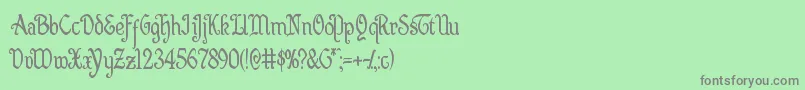 Quillswordcond Font – Gray Fonts on Green Background