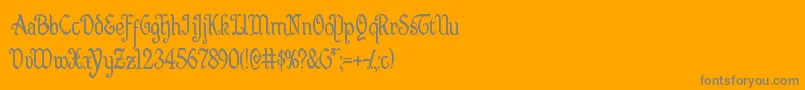 Quillswordcond Font – Gray Fonts on Orange Background