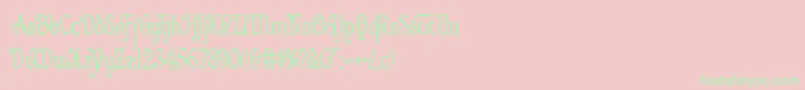 Quillswordcond Font – Green Fonts on Pink Background