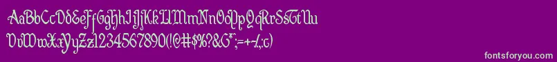 Quillswordcond Font – Green Fonts on Purple Background