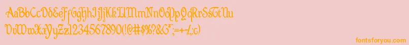 Quillswordcond Font – Orange Fonts on Pink Background