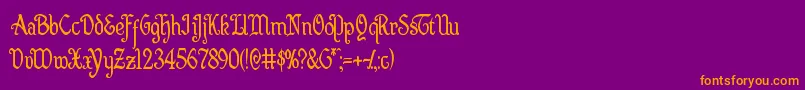 Шрифт Quillswordcond – оранжевые шрифты на фиолетовом фоне