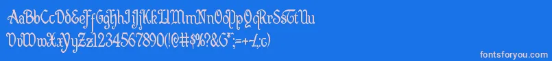 Quillswordcond Font – Pink Fonts on Blue Background