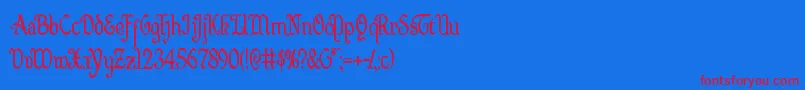 More about Quillswordcond Font Quillswordcond Font – Red Fonts on Blue Background