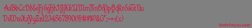 Quillswordcond Font – Red Fonts on Gray Background
