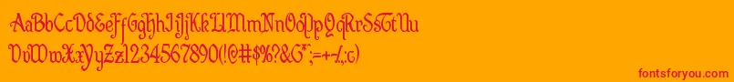 Quillswordcond Font – Red Fonts on Orange Background