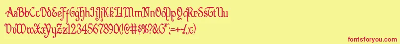 Quillswordcond Font – Red Fonts on Yellow Background