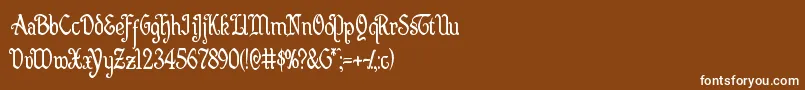 Quillswordcond Font – White Fonts on Brown Background