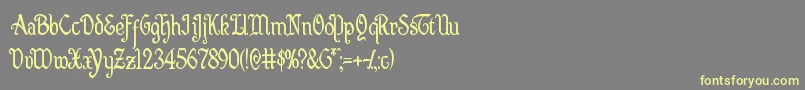 Quillswordcond Font – Yellow Fonts on Gray Background