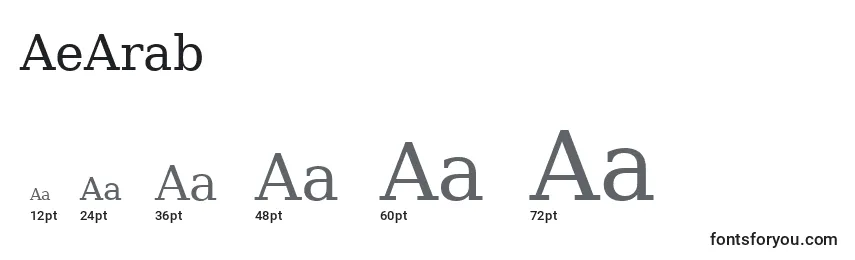 Größen der Schriftart AeArab