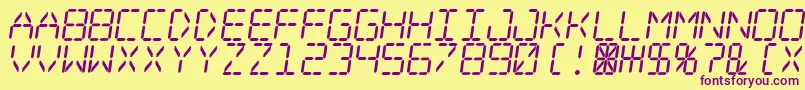 Czcionka Digitaldreamskew – fioletowe czcionki na żółtym tle