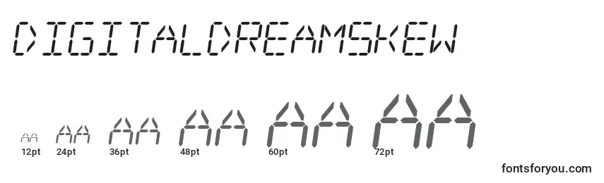Размеры шрифта Digitaldreamskew