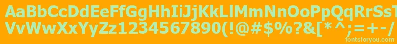 フォントTahomaBold – オレンジの背景に緑のフォント
