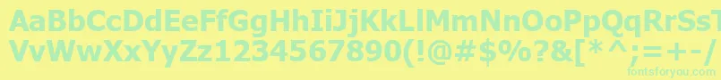 フォントTahomaBold – 黄色い背景に緑の文字