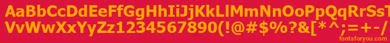 フォントTahomaBold – 赤い背景にオレンジの文字