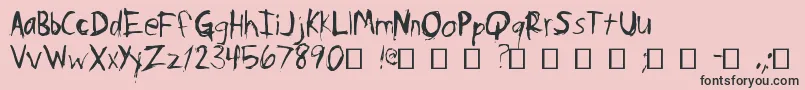Fonte PsychoPoetry – fontes pretas em um fundo rosa