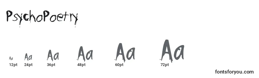 PsychoPoetry Font Sizes