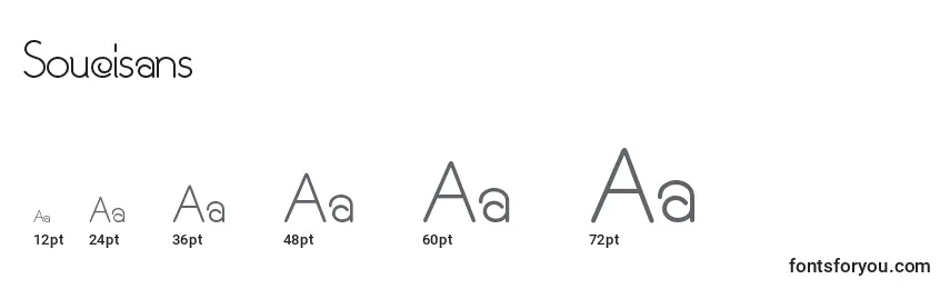Размеры шрифта Soucisans