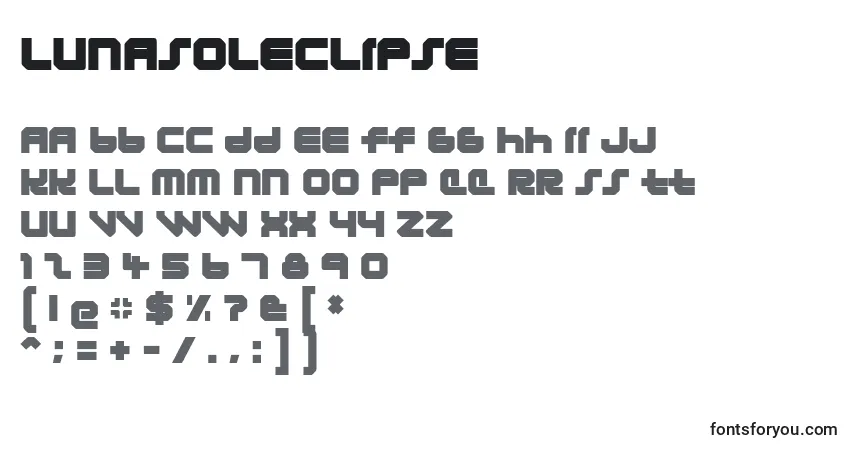 A fonte LunasolEclipse – alfabeto, números, caracteres especiais